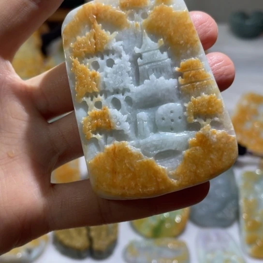 平***福翡翠未镶嵌挂件翡翠