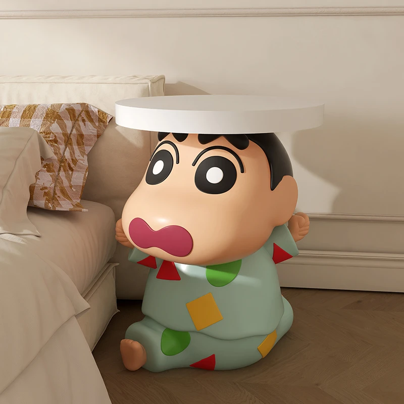 奶油风蜡笔小新周边客厅沙发可移动边几茶几角几落地床头柜装饰品