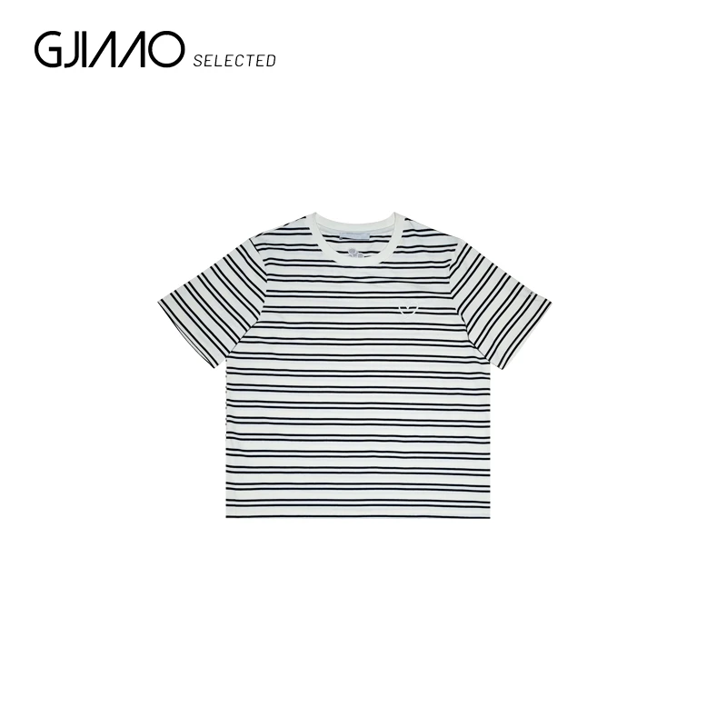 1667 刺绣爱心后米奇条纹半袖