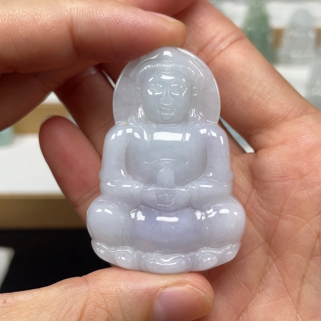 翡翠未镶嵌颈饰天然翡翠A货观音63号