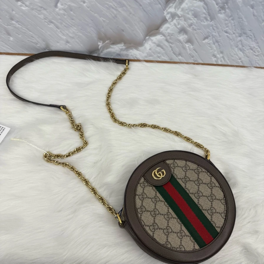 95新 GUCCI/古驰 1239 3638 古驰老花圆饼链条包