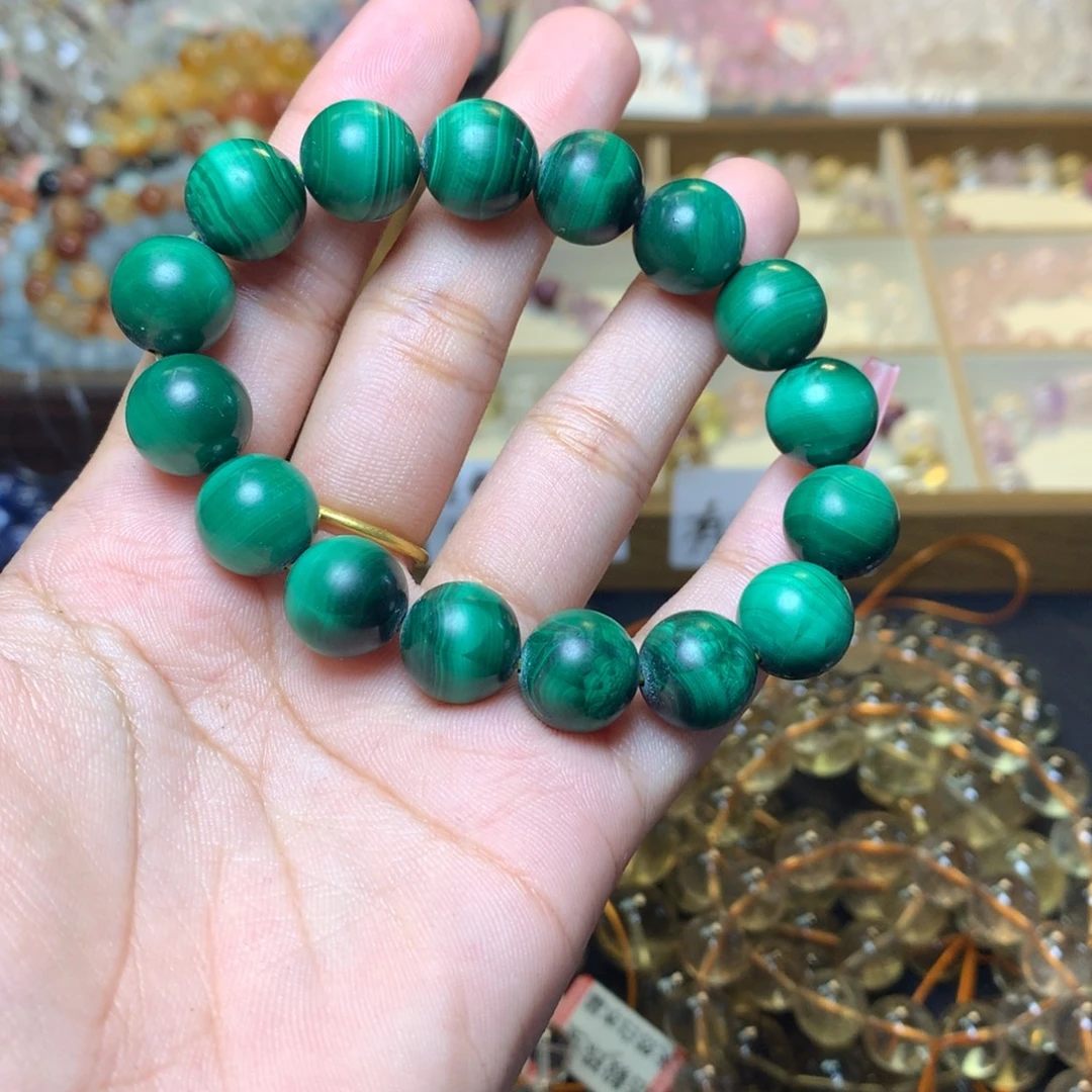 未镶嵌手链水晶天然孔雀石12mm