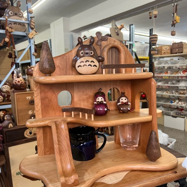 城堡置物架纯樱桃木可爱创意别墅（不含摆件）