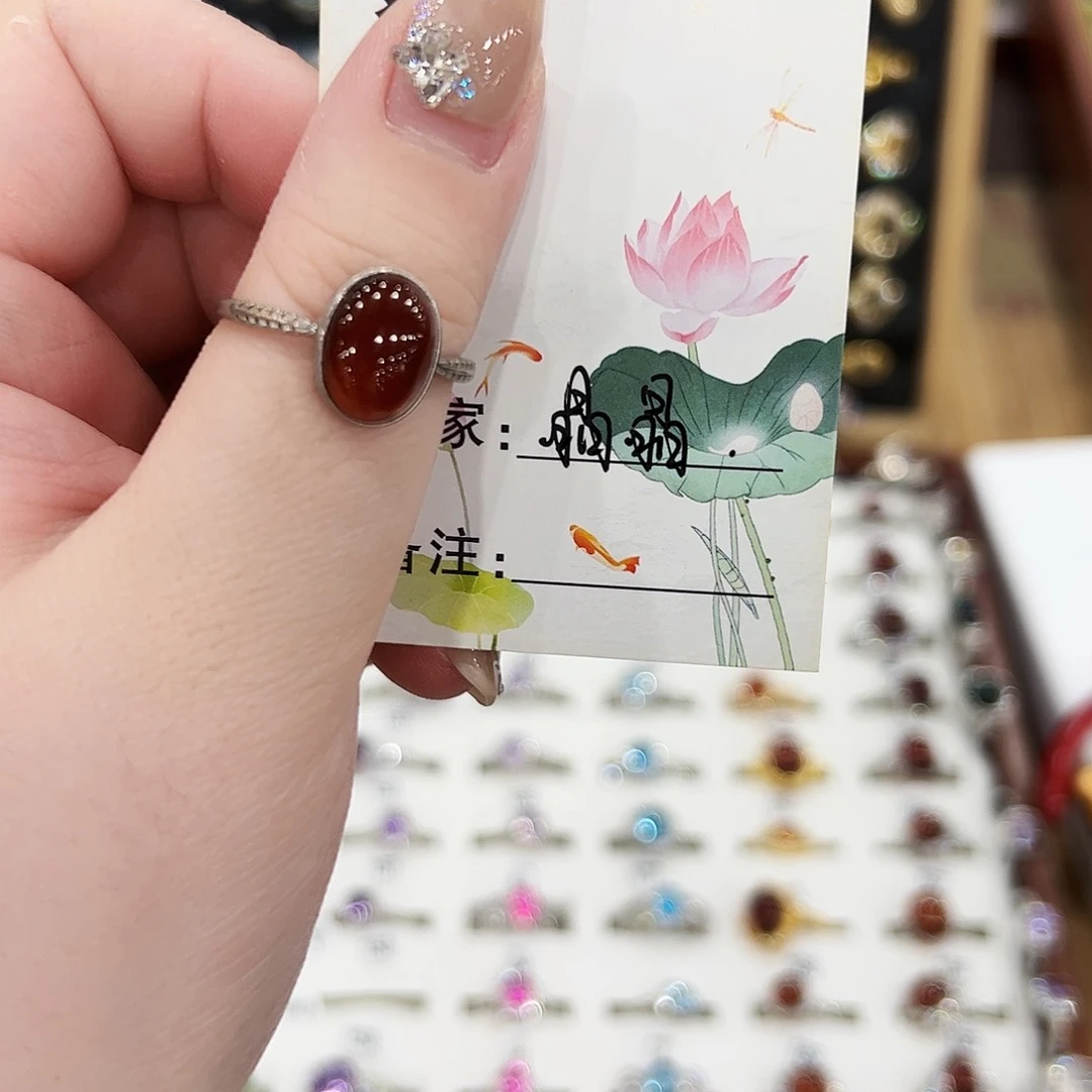 石榴石戒指银S925镶嵌?*?戒指