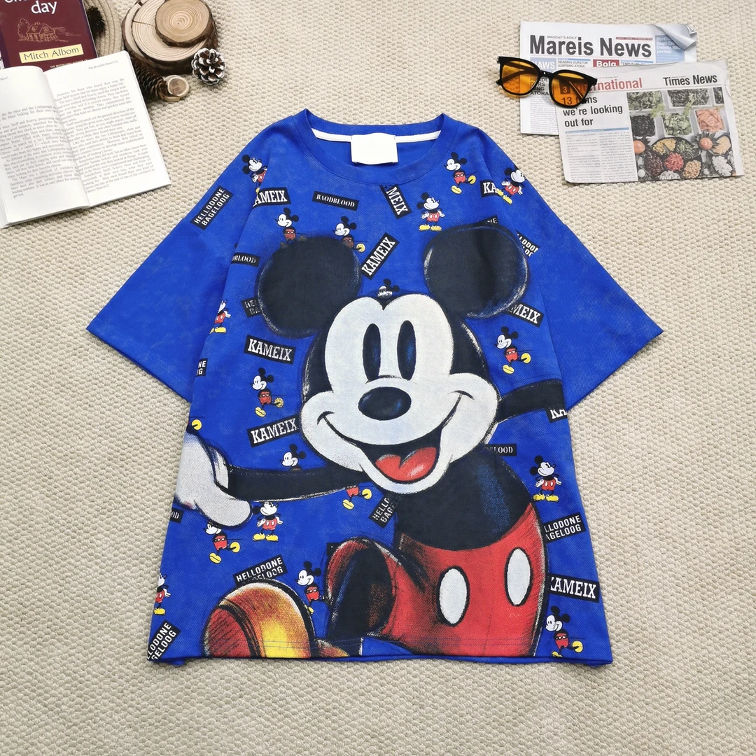 2025夏季新款宽松百搭时卡通印花短袖T恤1290