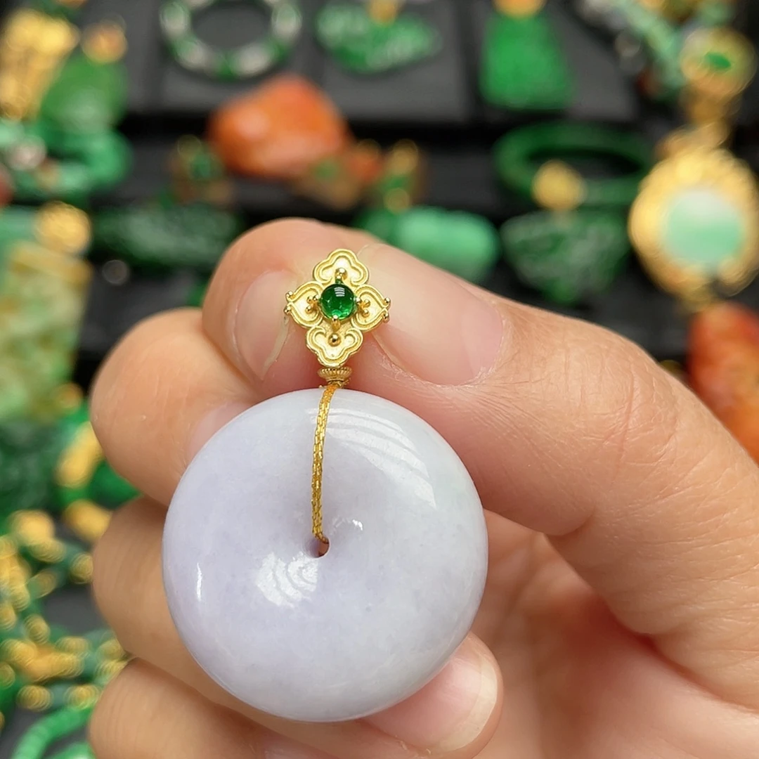 翡翠银S925镶嵌颈饰翡翠