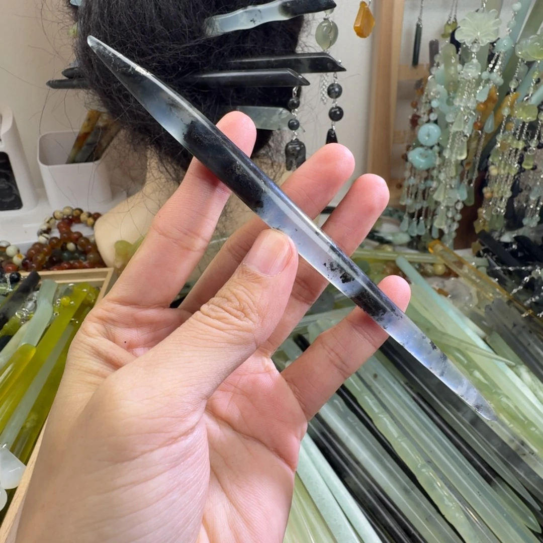 蛇纹石玉合金发饰