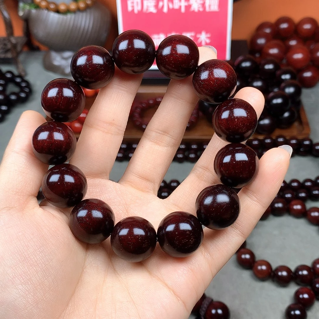 木宝阁小叶紫檀手串，尺寸18mm（现货实拍）
