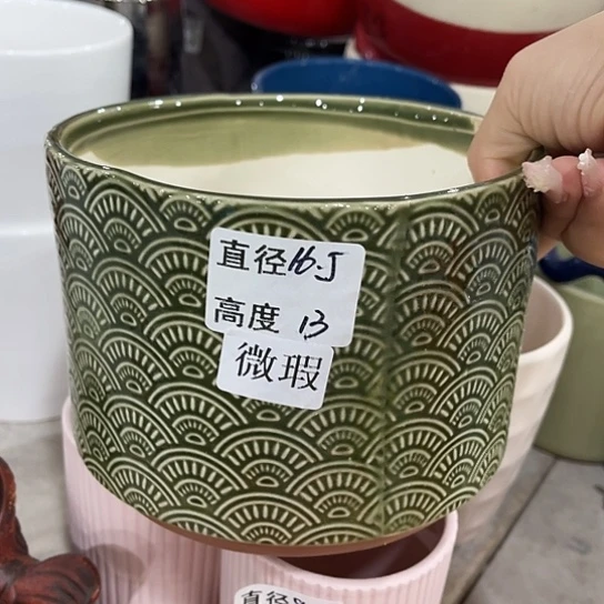 多肉绿植陶瓷花盆9.9包邮，有孔