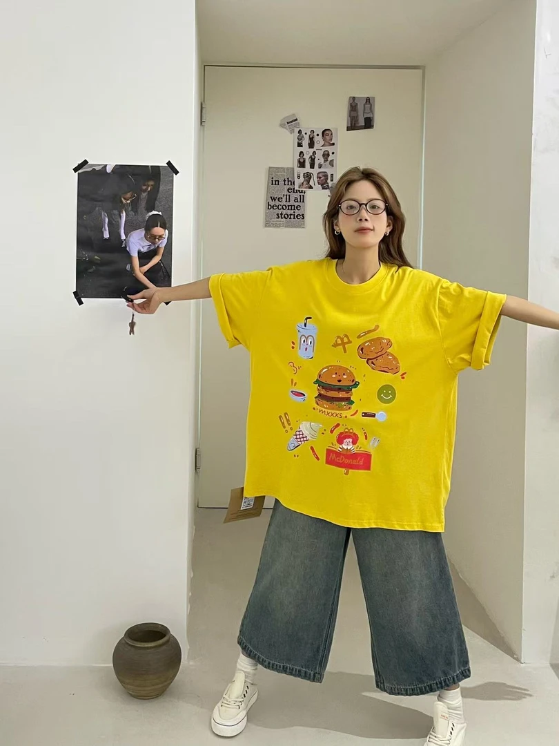 叨叨推荐款 D7#32121#汉堡包印花短袖T恤 XX