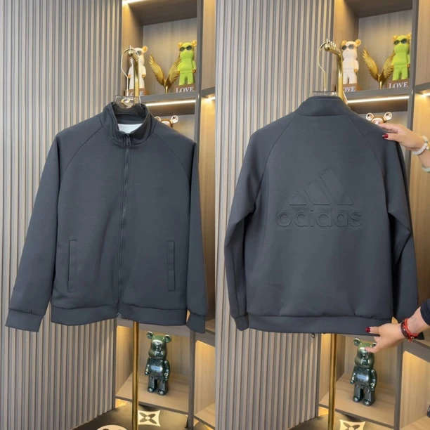 透气舒适免烫立领修身男是纯色上衣夹克秋季卫衣拉练开衫