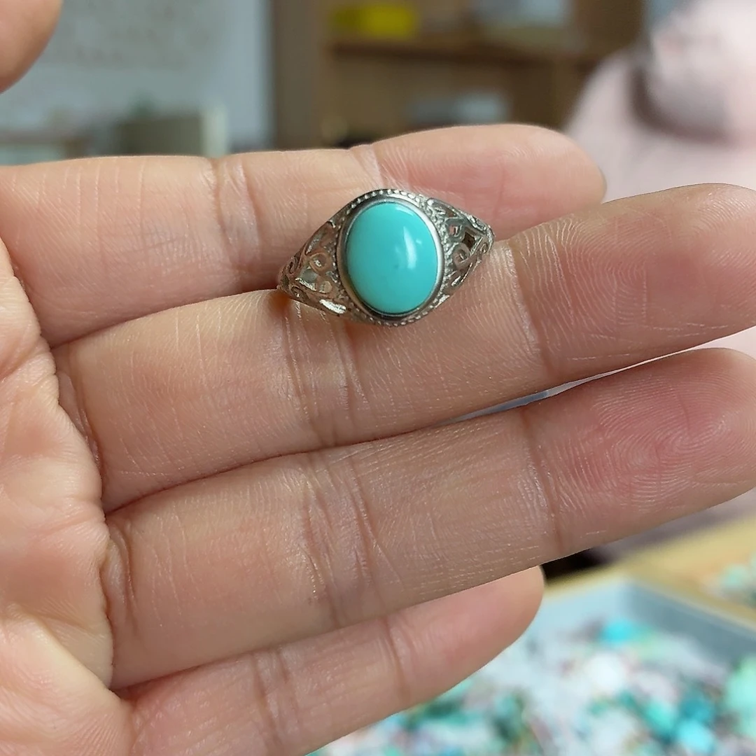 银S925镶嵌绿松石珠宝奇石