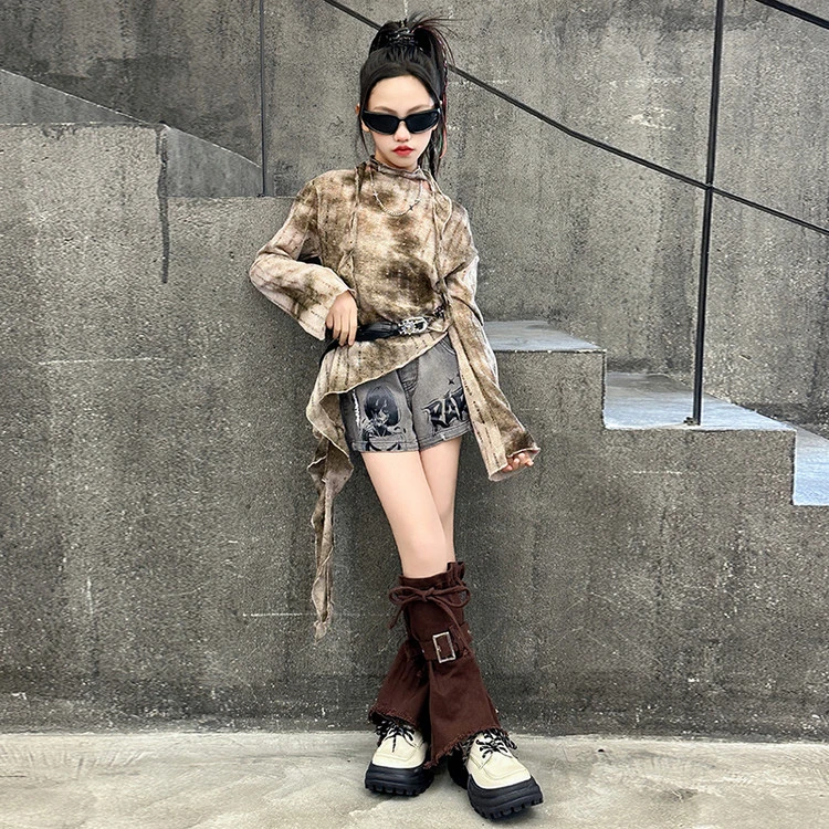 女童爵士舞服装jazz女团走秀嘻哈街舞潮装个性舞蹈潮牌时尚套装