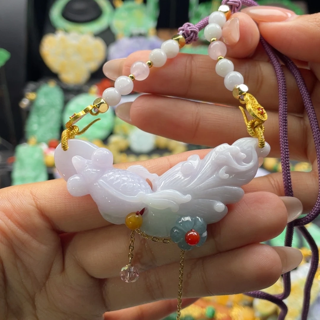 翡翠未镶嵌颈饰代编织