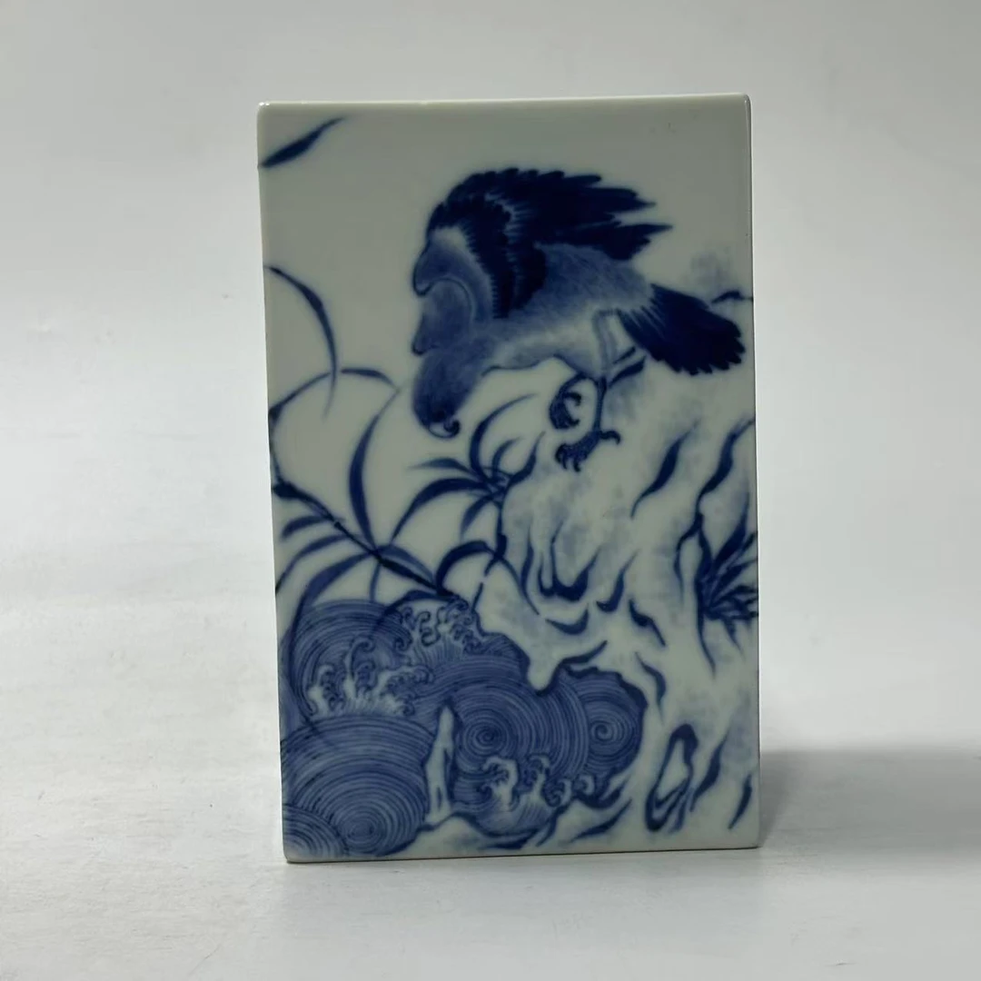 王步青花魁星点斗图四方笔筒JD2501-132