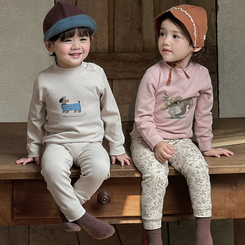 300克 儿童秋衣秋裤套装男女童内衣纯棉家居服宝宝保暖舒绒棉中领