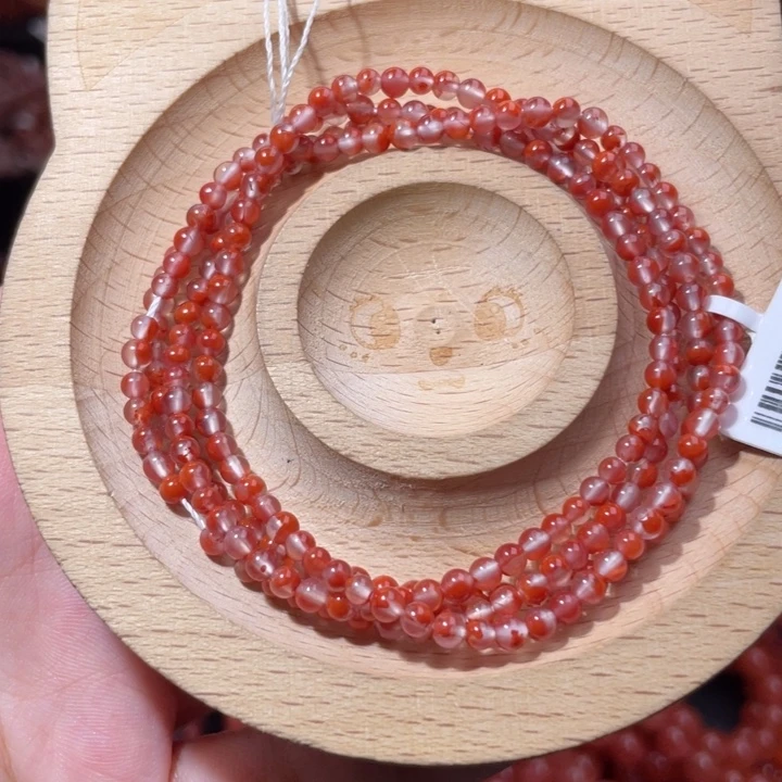 南红玛瑙未镶嵌配饰手串3.4咪小米串2370