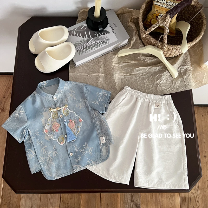 【国风套装】郝叔童品夏季新款高货2025男童洋气潮流套装HR52169