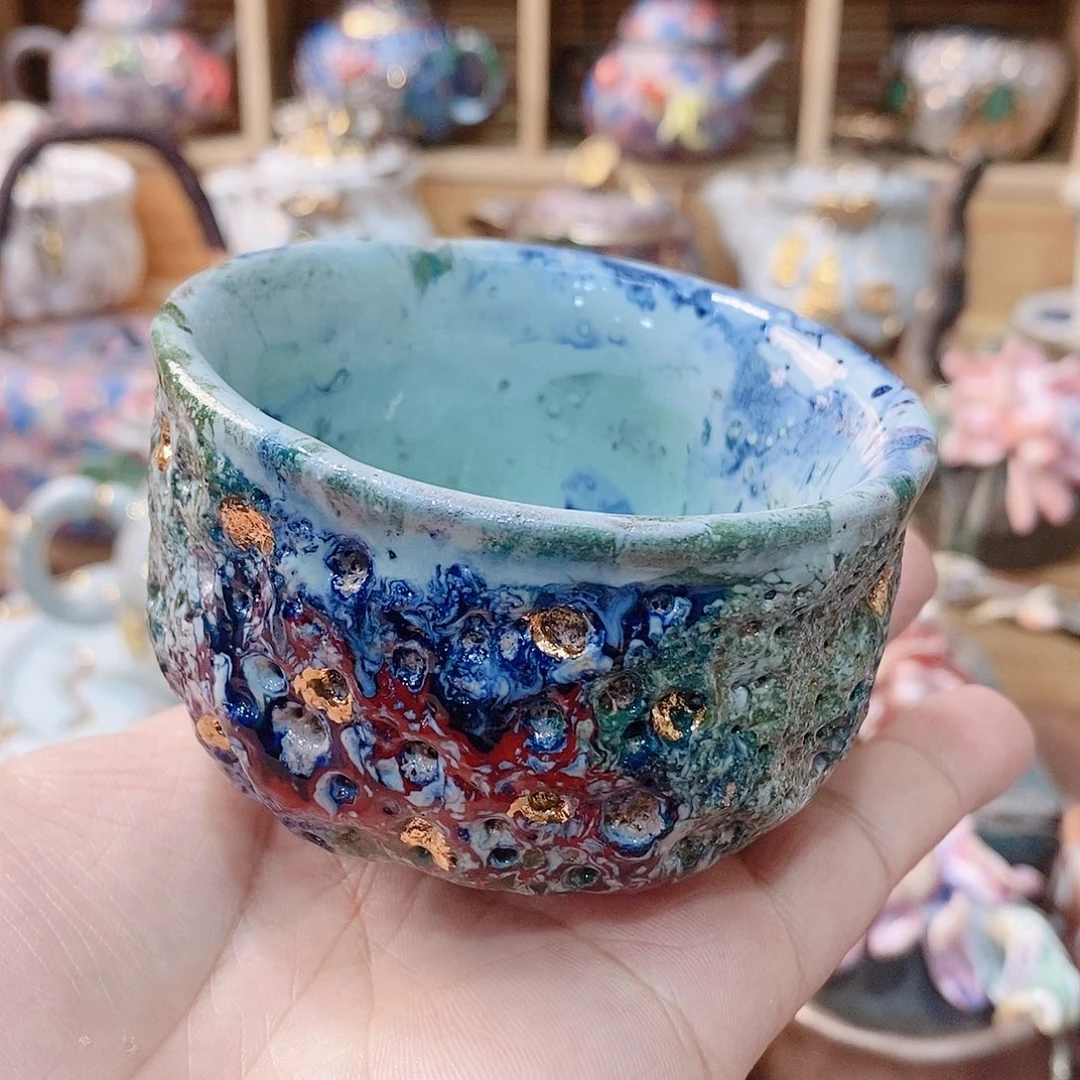 粗陶志野柴烧茶器