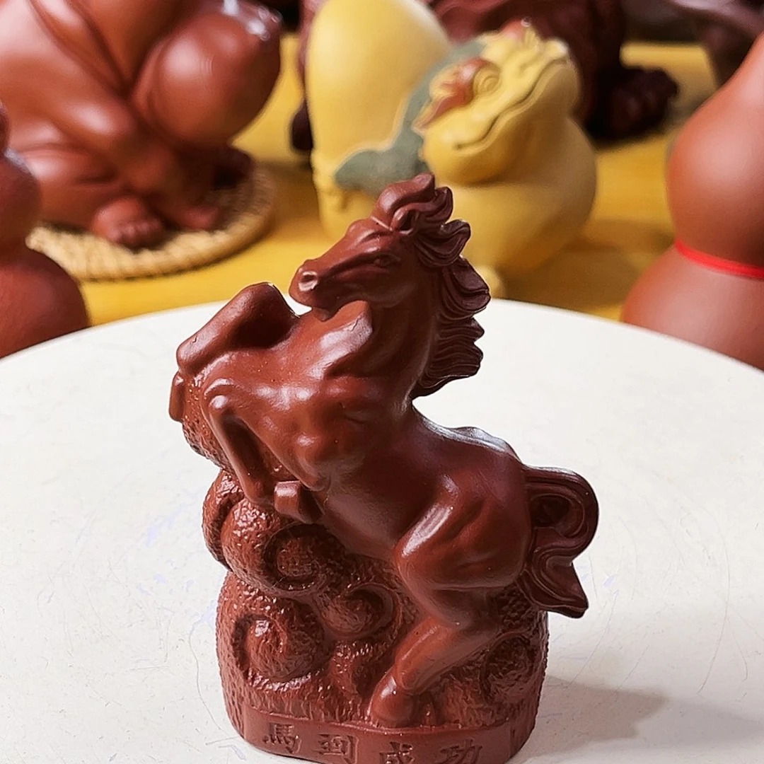 紫砂茶宠马到成功茶宠