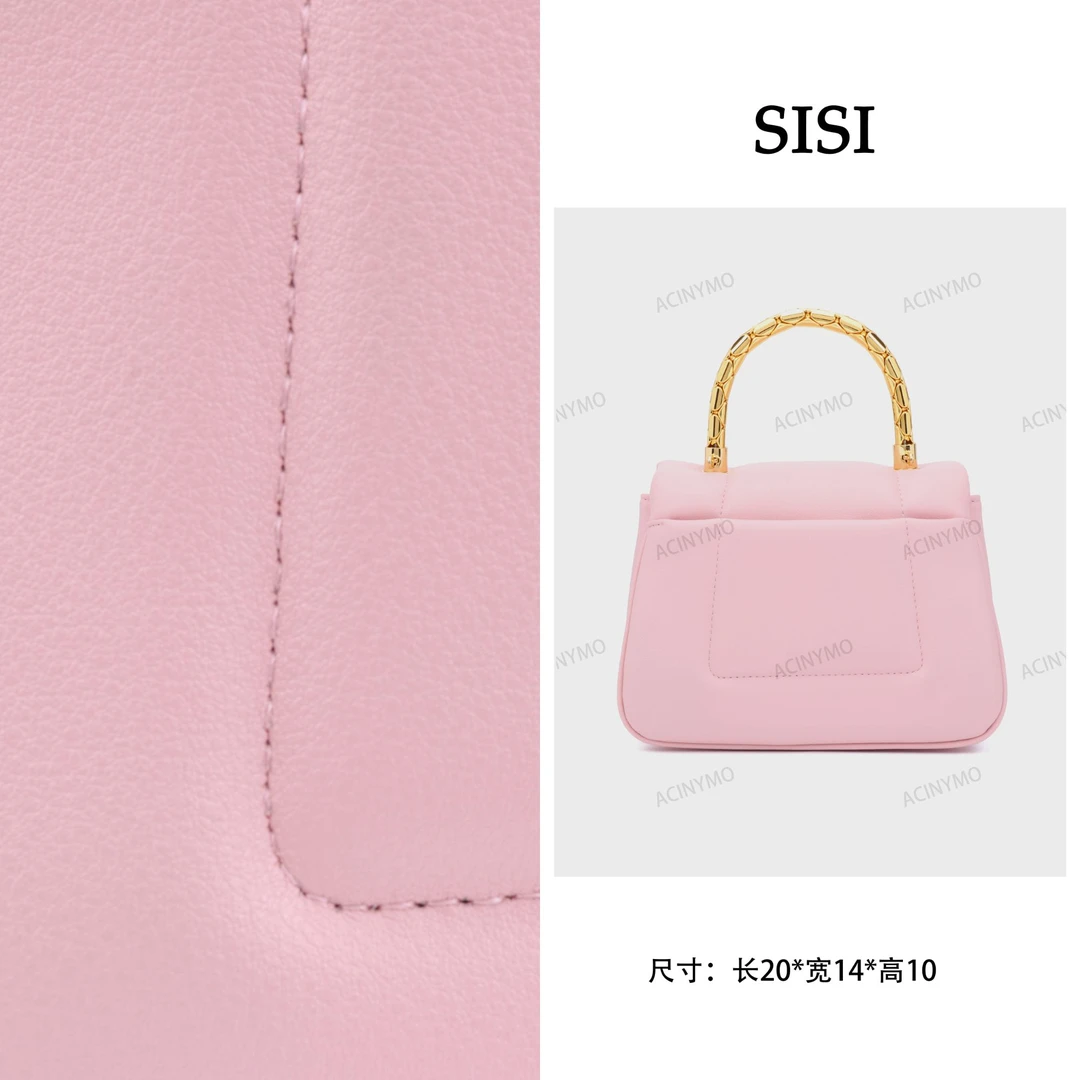 【尺寸：20*14*10】SISI原创设计高定真皮女包 9696-粉色