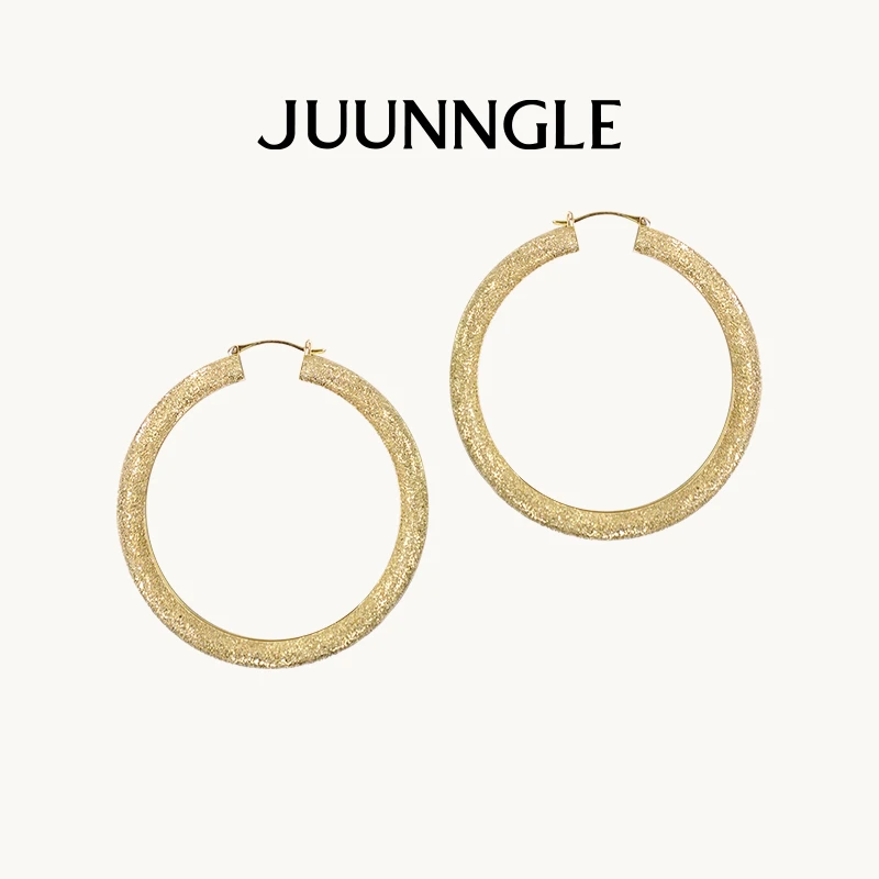 juunngle lab 铜合金耳饰 洲谷JUUNNGLE鎏沙圆环耳钉