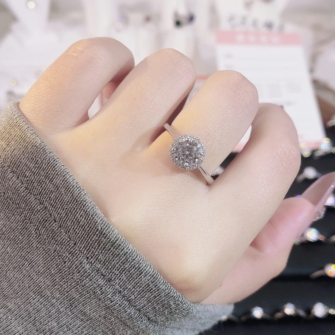 925银合成碳硅石光臂圆包20