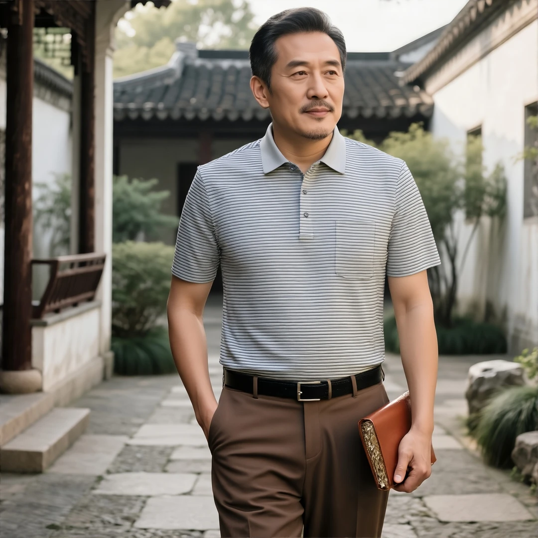 2025年夏季短袖POLO衫男中老年爸爸装带真口袋休闲半袖T恤 6902