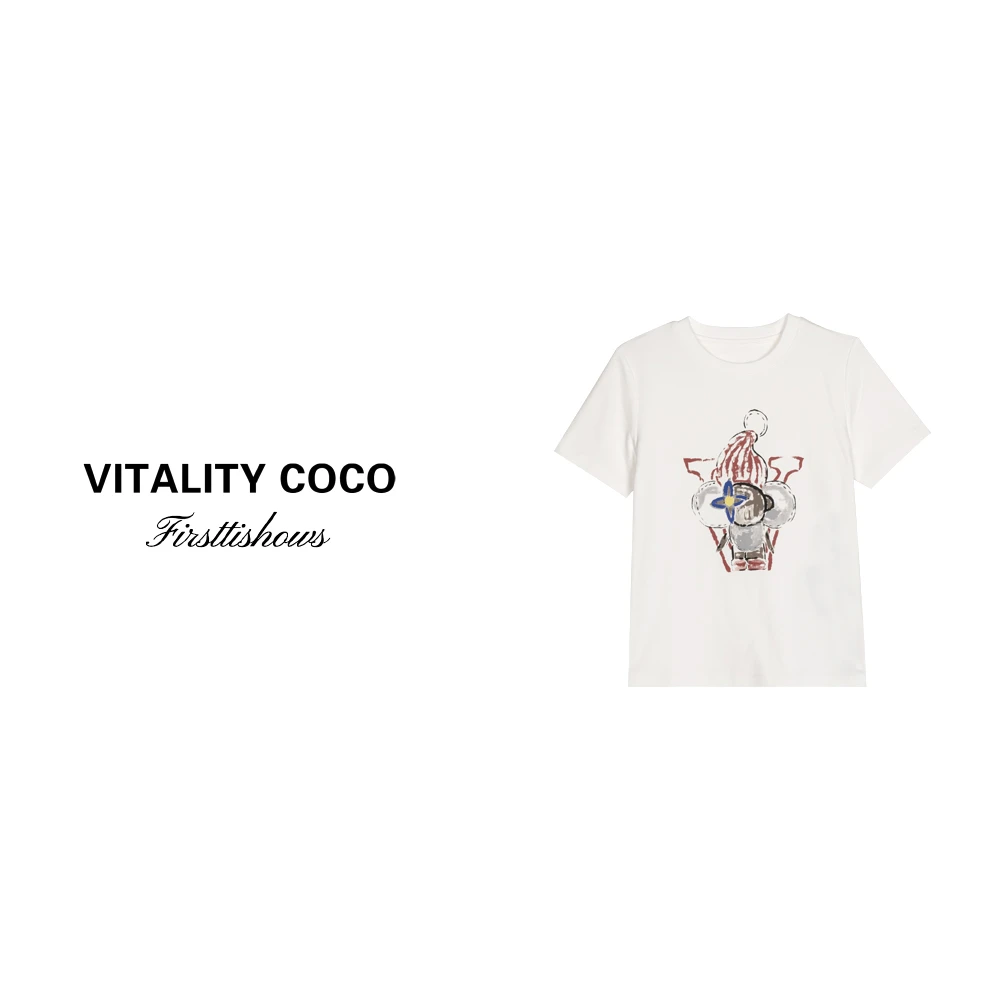 「VITALITYCOCO」25年早春上新款高定休闲纯色百搭圆领打底t恤-1801