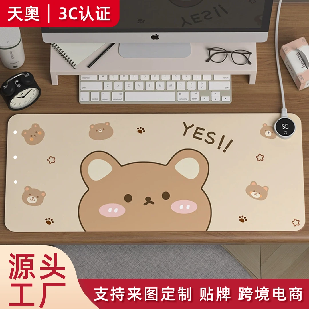 猫太子加热桌垫鼠标垫学生超大发热加热垫书桌暖手桌面暖桌垫板