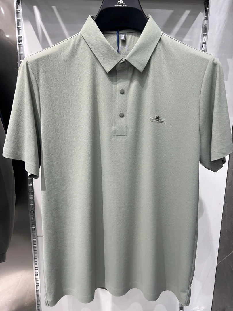 新款短袖男士薄款夏季冰丝休闲无痕翻领T恤商务POLO速干春秋款