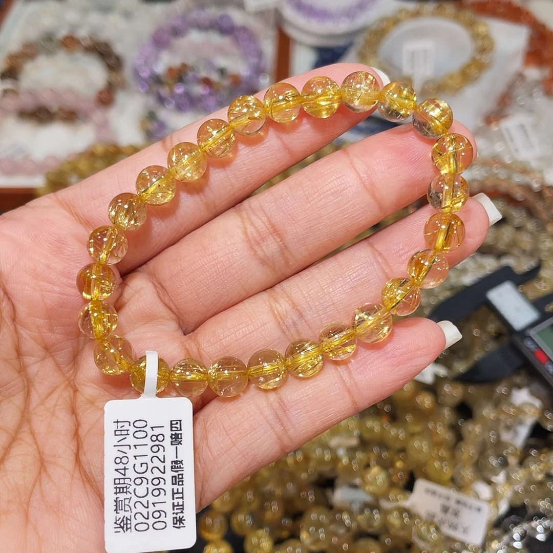 水晶手串未镶嵌钛金7m