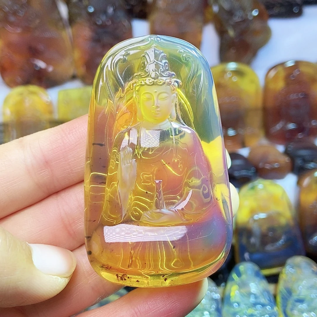 琥珀颈饰未镶嵌素衣观音