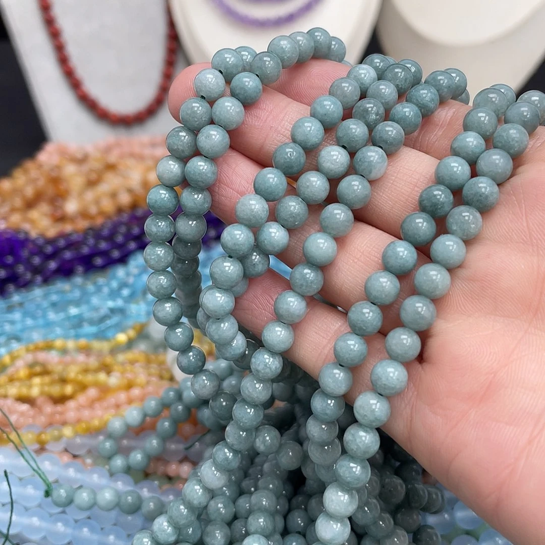 玛瑙/玉髓未镶嵌半成品缅甸玉6m散珠