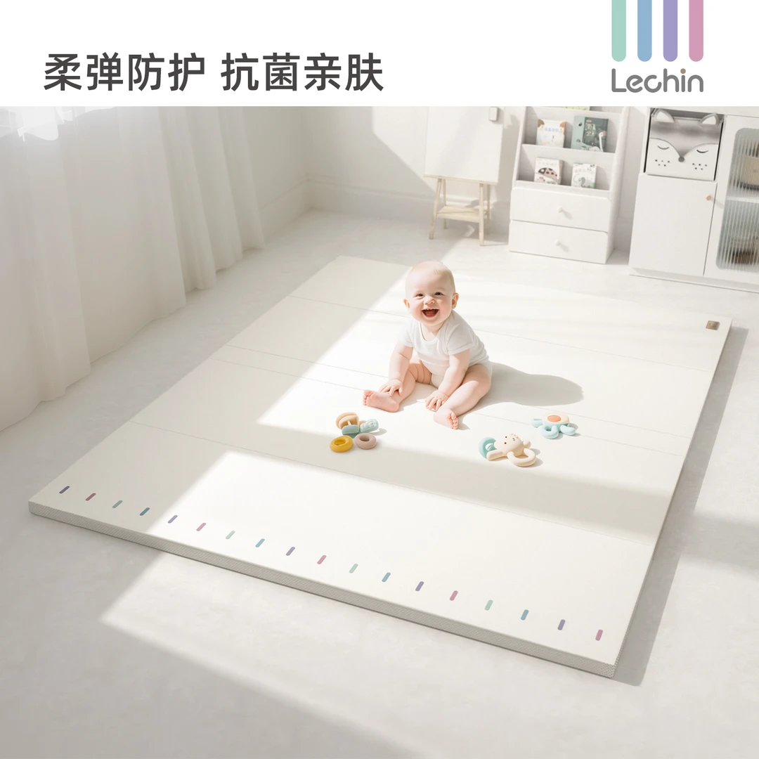 Lechin/乐亲爬行垫加厚地垫IXPE可折叠无缝家用爬爬垫无甲醛