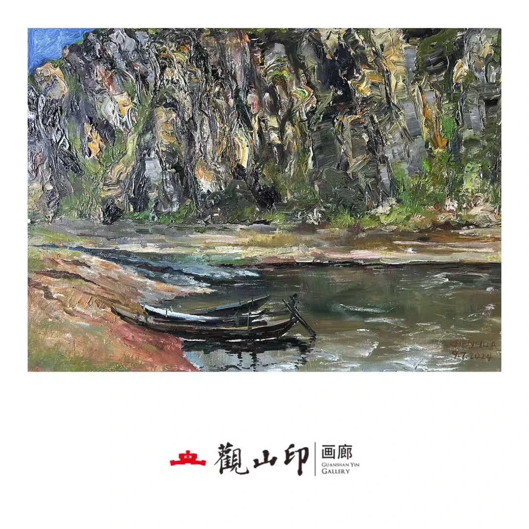 WZH原创手绘风景油画60x80cm山水作品1122