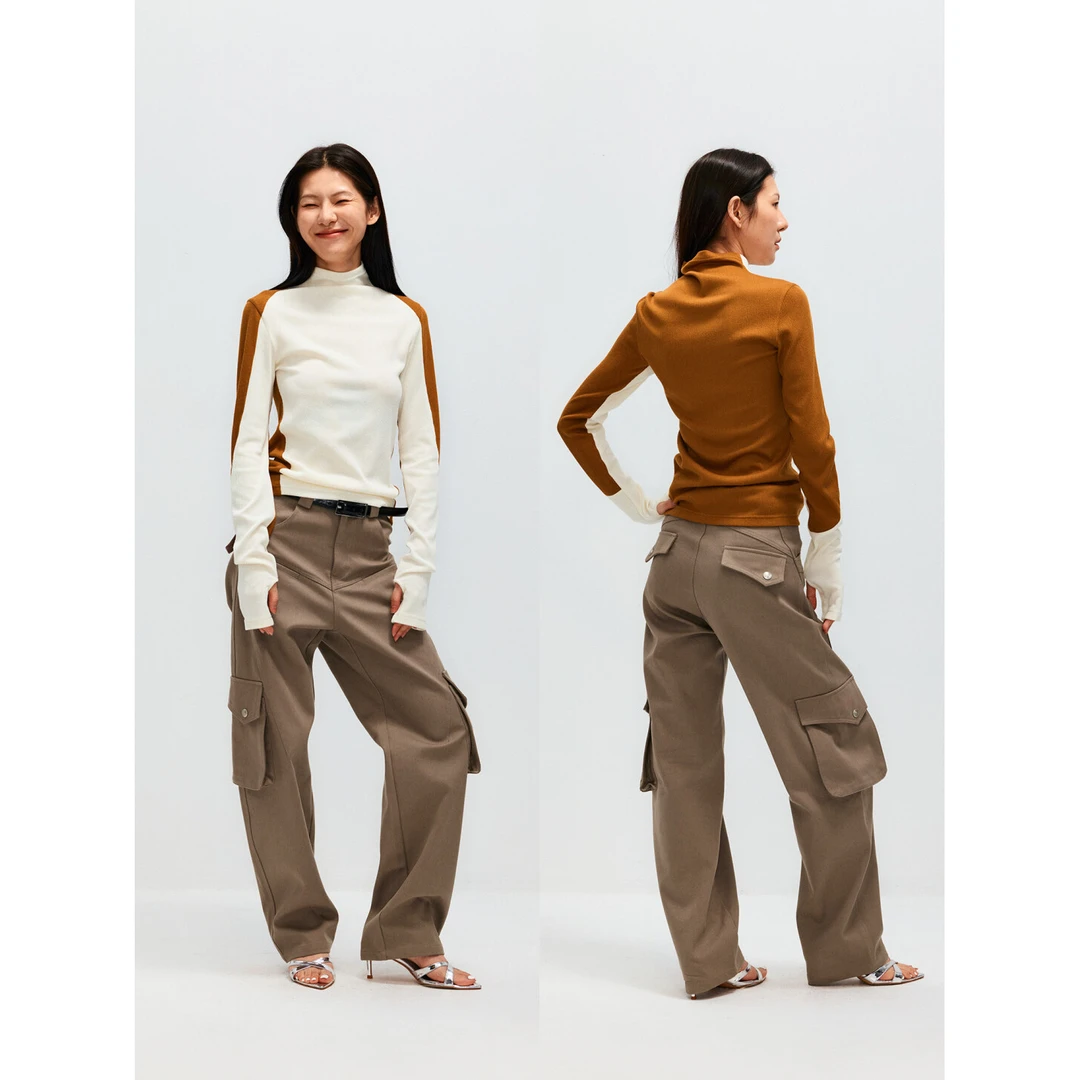 Tayco春夏百搭新款重磅廓形弯结构设计显瘦多口袋休闲长裤工装