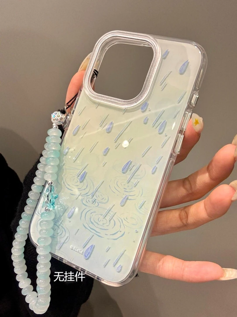 IMD创意雨点适用苹果16手机壳华为荣耀大孔小米OPPO创意VIVO双层