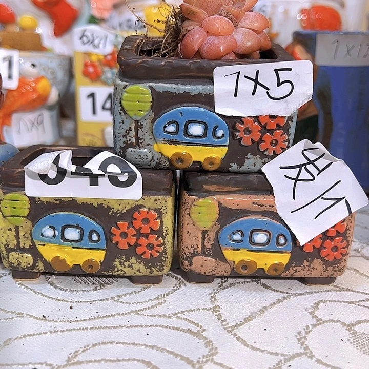 陶瓷多肉花盆满15包邮