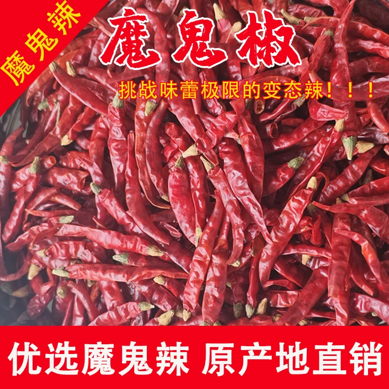 (魔鬼辣）印度魔鬼椒干辣椒饭店家用变态辣特辣完整干辣椒非辣椒段