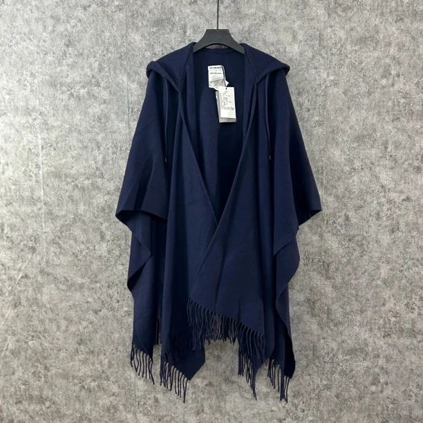 未使用 Balenciaga/巴黎世家 巴黎世家藏蓝色披肩外套