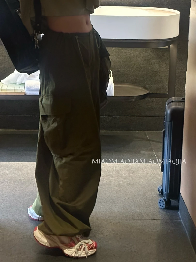 /苗苗家/『青藤树』韩版小众设计纯色工装裤休闲宽松时尚女