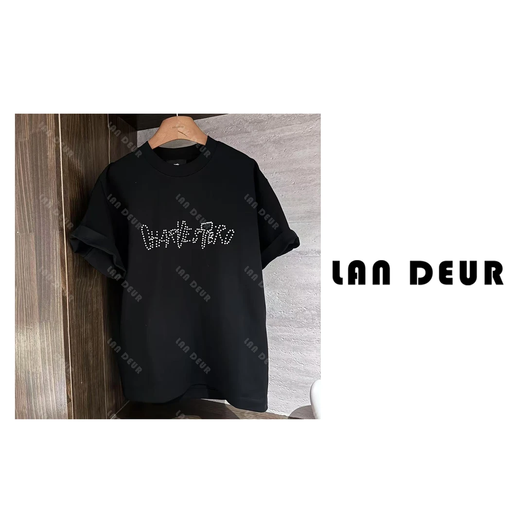 JIUJIU【旧望岛】圆领纯色字母T恤短袖黑色百搭