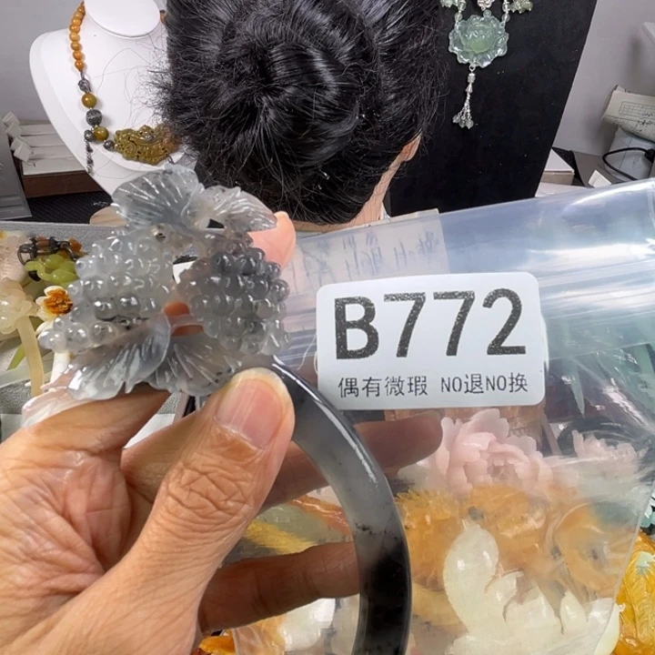 未镶嵌岫玉发饰小***啊