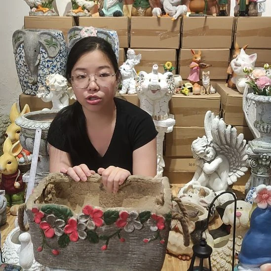 合成树脂氧化镁复古长方形花缸