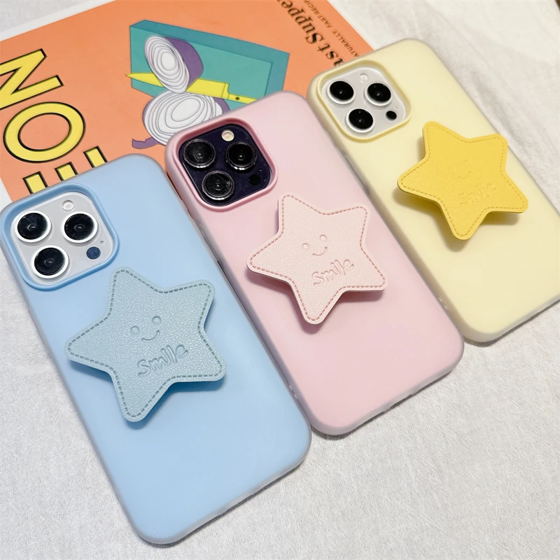 糖果色星星支架适用iPhone14promax手机壳苹果16pro网红15女1312