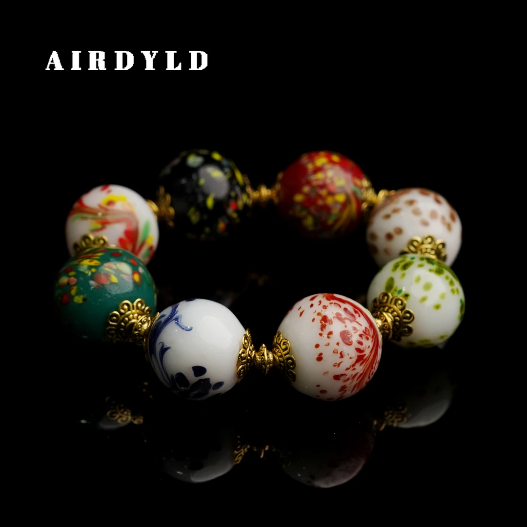 黄铜琉璃手链 【龙凤呈祥】淄博凤尾多宝琉璃新中式时尚百搭手串