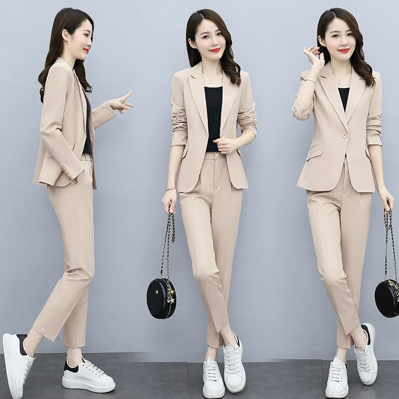 粉红色西服套装女秋季2025年新款时尚休闲高档西装外套气质两件套