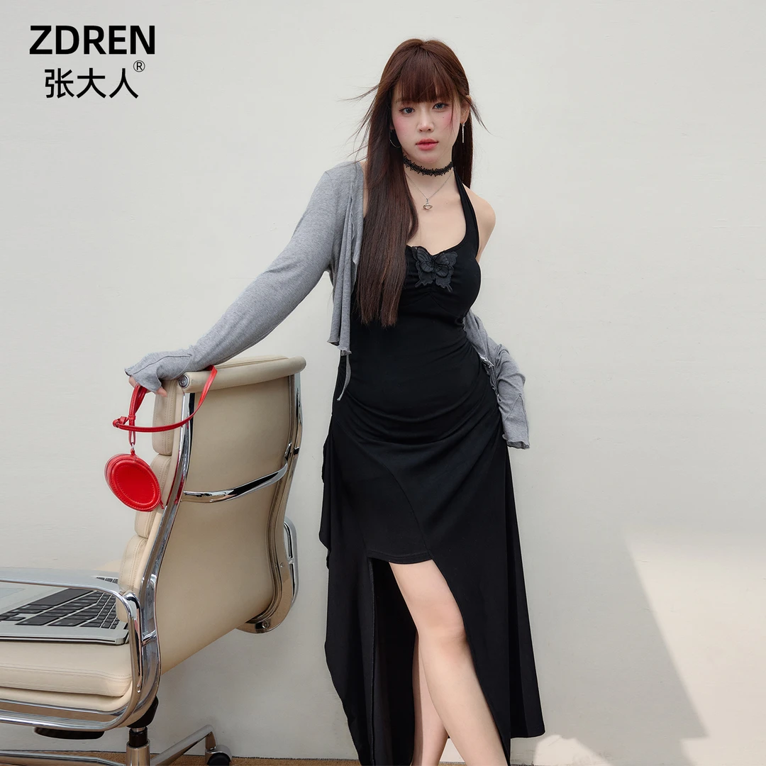 张大人【卡莉小姐】大码女装微胖妹妹温柔纯欲超仙收腰吊带连衣裙