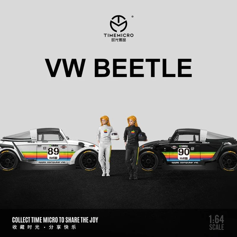 TM1:64甲壳虫白黑苹果合金汽车模型北京玩具展正版手办摆件收藏
